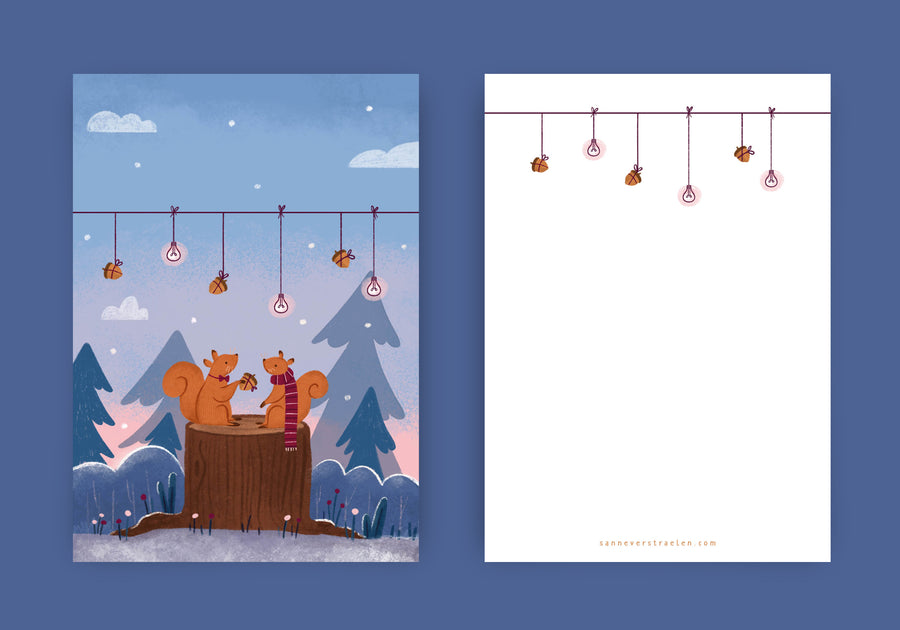 Kerstkaart winters cadeautje