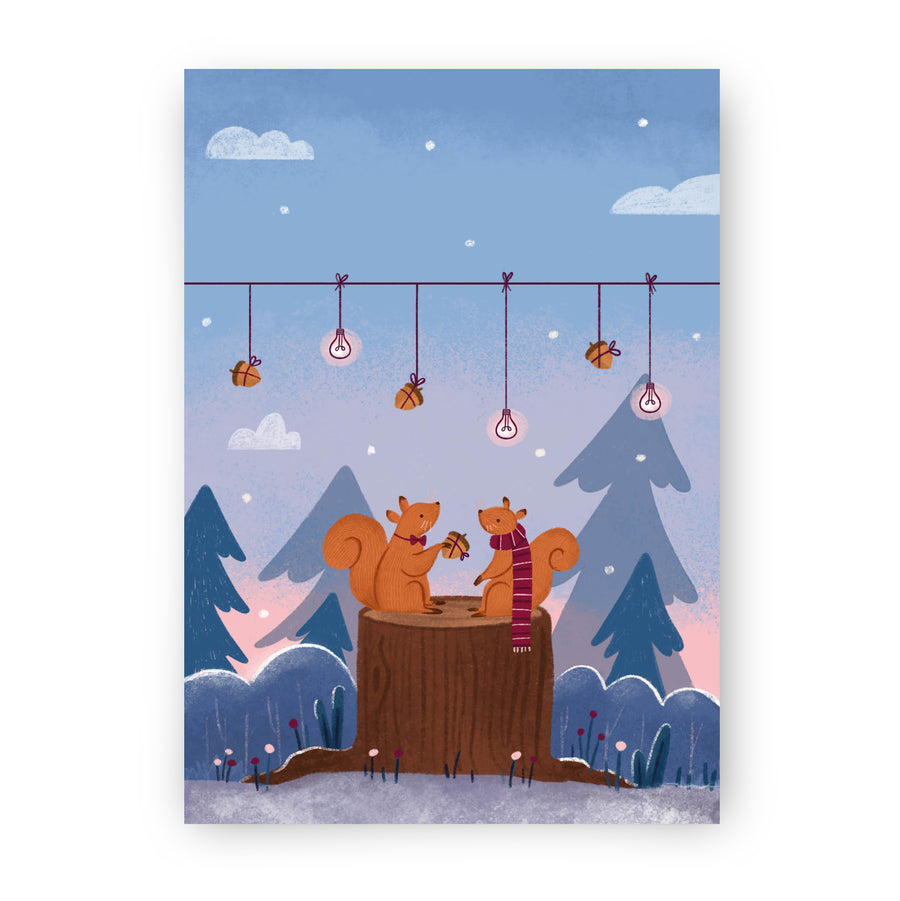 Kerstkaart winters cadeautje