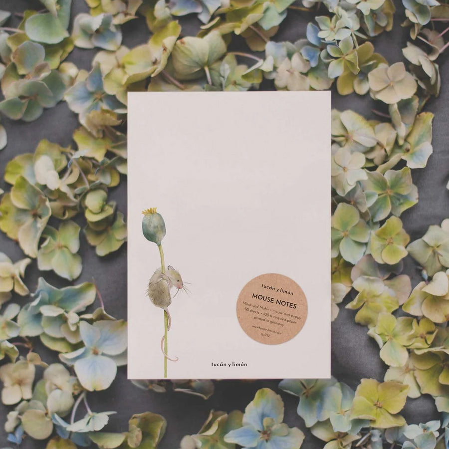 Notitieblok muis met papaver
