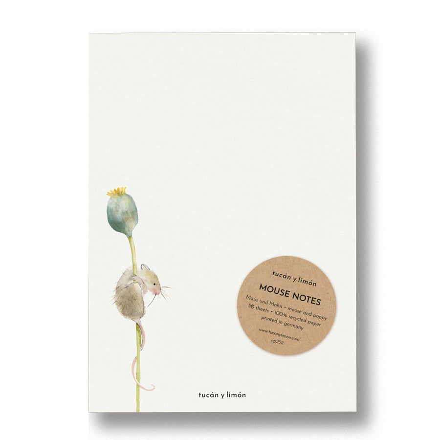 Notitieblok muis met papaver