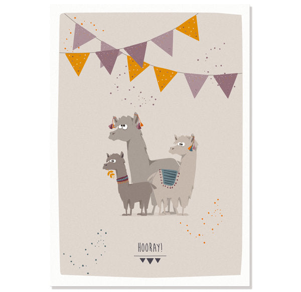 Postkaart Hooray Lama